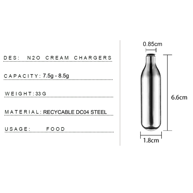 Nitrous Oxide Cartridge Filled with 8g Ultra Purity Laughing Gas